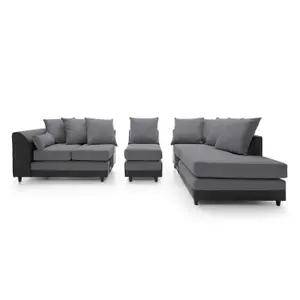 Dylan Large Corner Sofa Right Facing in Dark Grey