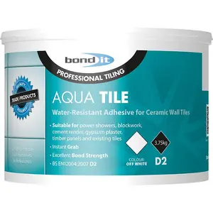 Bondit Aqua Waterproof Water Resistant Ceramic Wall Tile Adhesive 3.75KG