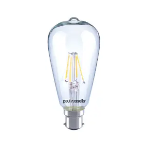 paul russells LED Filament ST64 Bulb, 4W 470 Lumens, 40w Equivalent, 2700K Warm White, Pack of 1