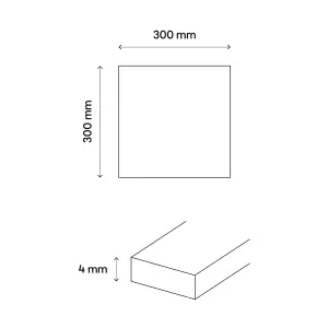 Glina White Gloss & matt Glass effect Flat Glass Mosaic tile sheet, (L)300mm (W)300mm