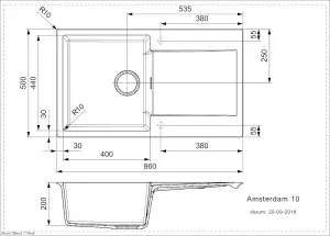 Reginox Amsterdam 10BS 1.0 Bowl Granite Reversible Inset Black Kitchen Sink