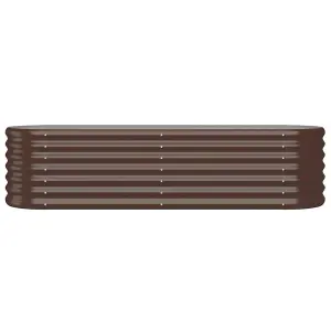 Berkfield Garden Planter Powder-coated Steel 152x40x36 cm Brown