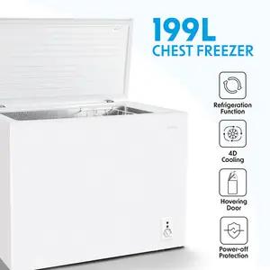 Spacious 199L Freestanding Chest Freezer with Quiet Operation and Adjustable Temperature