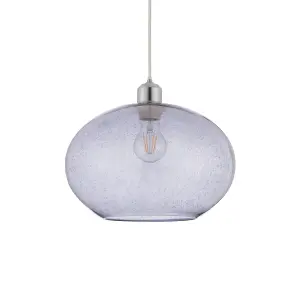 Anson Lighting Hansford easyfit pendant in grey bubble glass (shade only)