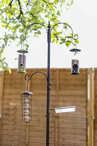 3 Arm Bird Feeding Station Complete Wild Bird Feeder 3 Hanging Brackets Water Dish