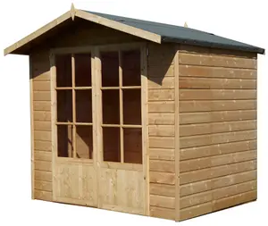 Shire Lumley 7x5 ft Toughened glass Apex Wooden Summer house