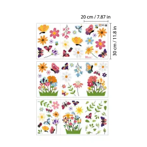 Walplus Butterflies In The Meadow Of Flowers Window Clings Rooms Décor