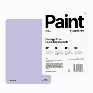 Hemway Chalk Based Furniture Paint Matt A5 Sample, Soft Violet, Peel & Stick Swatch For Interior Walls Wood