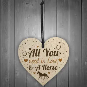 Red Ocean Horse Gifts For Girls Women Handmade Wooden Heart Stable Door Plaque Daughter Gifts For Christmas Horse Lovers