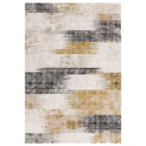 Gold Abstract Modern Easy to clean Rug for Dining Room Bed Room and Living Room-200cm X 290cm