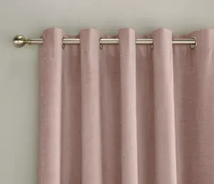 Enhanced Living 100% Blackout Thermal Blush Pink Velvet Chenille Eyelet Curtains   Pair 90 x 108 inch (229x274cm)