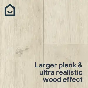 GoodHome Italo White Bleached Oak effect Textured Click vinyl Planks, 2.36m²