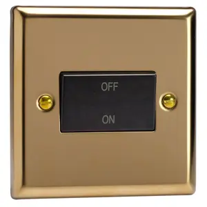 Varilight 10A Fan Isolating Switch (3 Pole) Polished Brass