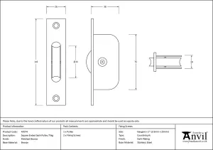 From The Anvil Polished Bronze Square Ended Sash Pulley 75kg