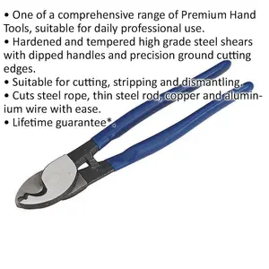 Premium 250mm Cable Shears for Cutting, Stripping and Dismantling Cables