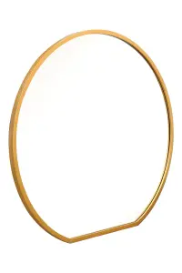 MirrorOutlet The Circulus Gold Framed Flat Bottom Circular Wall Mirror 126CM X 120CM