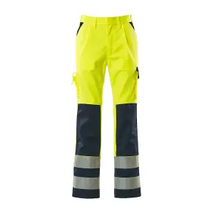 Mascot Safe Compete Olinda Trousers - Hi-Vis Yellow (Hi-Vis Yellow/Navy Blue)  (28.5) (Leg Length - Short)