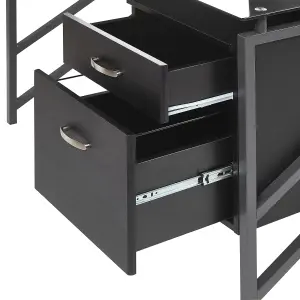 Home Office Desk with Storage Black MORITON