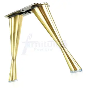 4 x FURNITURE FEET METAL ANTIQUE BRUSHED BRASS FURNITURE LEGS 170mm HIGH  SOFAS CHAIRS STOOLS PreDrilled CWC971