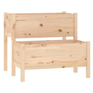 Berkfield Planter 84.5x84x75 cm Solid Wood Pine