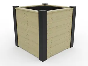 RusticRidge wooden planter, 900x900x900