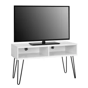 Owen Retro TV-Stand with Storage in White