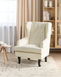 Wingback Chair ALTA Velvet Off-White