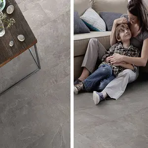 Grey Modern Concrete Effect Anti-Slip Vinyl Flooring For Kitchen, Bathroom, 2.9mm Thick Vinyl Sheet-7m(23') X 2m(6'6")-14m²