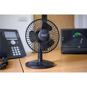 Sealey Oscillating USB Desk Fan 3-Speed 6" SFF6USB