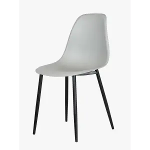 Core Products Aspen White 80cm Square Dining Table with 4 Light Grey Plastic Curve Design Chairs