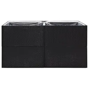 Berkfield Garden Planter Black 157x80x80 cm Poly Rattan