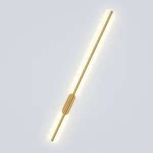 Modern Gold Linear Long Tube Aluminum LED Indoor Wall Light Wall Sconce 100cm Warm Light