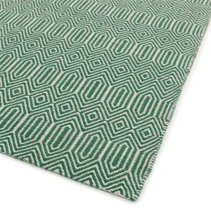 Green Wool Geometric Luxurious Modern Wool Handmade Rug for Living Room and Bedroom-160cm X 230cm