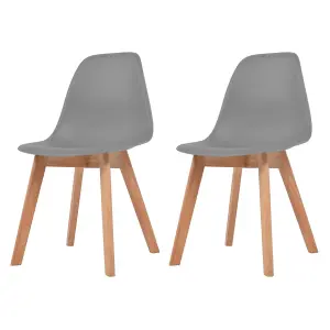 Berkfield Dining Chairs 2 pcs Grey Plastic