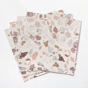 Quadrostyle Terrazzo Clay Pink Wall and Floor Tile Vinyl Stickers 30cm(L) 30cm(W) pack of 4