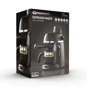 Daewoo Flava 3.5 Bar Compact Espresso Maker and Coffee Machine with Steam Wand