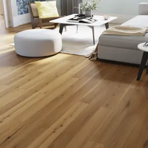 GoodHome Visby Blonde Oak Engineered Real wood top layer flooring, 0.99m²