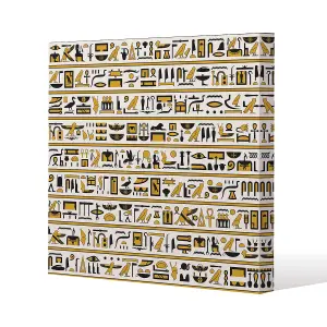 Ancient Egyptian Hieroglyphs (Canvas Print) / 101 x 101 x 4cm