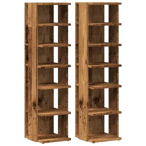 Berkfield Shoe Cabinets 2 pcs Old Wood 28x27x102 cm Engineered Wood