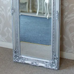 Melody Maison Tall Silver Ornate Mirror 47cm x 142cm