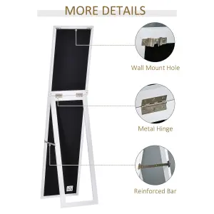 HOMCOM Full Length Mirror, Floor Standing or Wall-Mounted Long Mirror, White