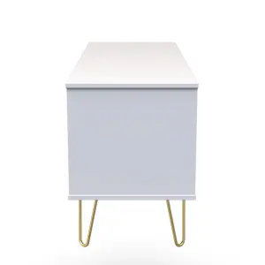 Diamond Ready assembled Matt indigo & white Media unit & 4 drawers, (H)112cm x (W)50.5cm x (D)41.5cm