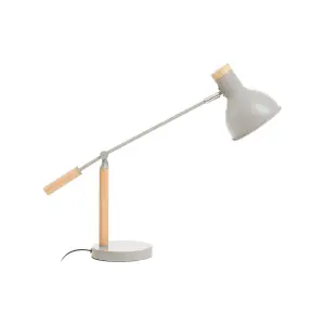 Interiors by Premier Matte Grey Table Lamp, Easy to Assemble Bedside Table Light, Eco-friendly Lamp for Table Living Room