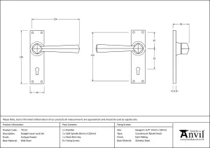 From The Anvil Antique Pewter Straight Lever Lock Set