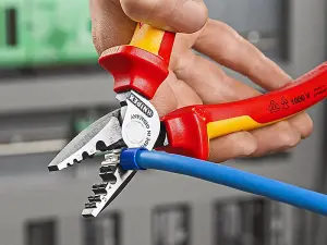 Knipex VDE Crimping Pliers with Tether Point 180mm