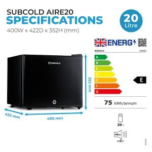 Subcold Aire20 LED Mini Fridge  Black