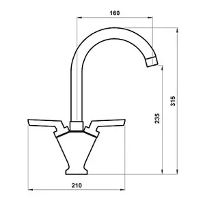 Nes Home Fusion Swivel Kitchen Sink Mono Mixer Tap Brushed Nickel