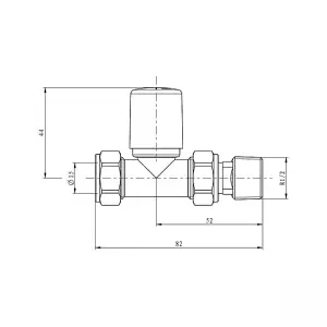 Straight Brushed Brass Radiator Valves  15mm