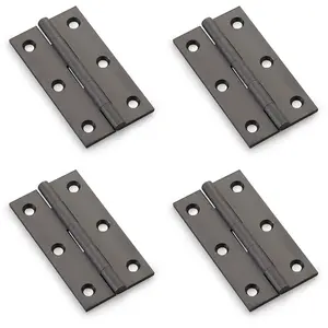 4 PACK - PAIR Solid Brass Cabinet Butt Hinge - 75mm - Dark Bronze Premium Cupboard