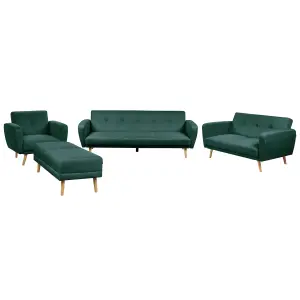 Living Room Fabric Sofa Set Green FLORLI